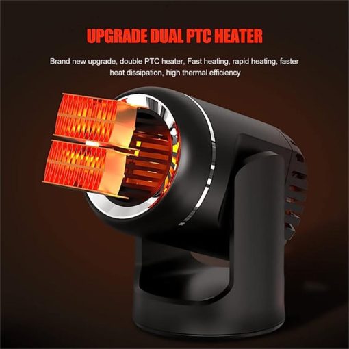 12V Car Heater Fan 360° Adjustable Windshield Defogging Defroster Portable Heating And Cooling Hair Dryer Winter Car Accessories