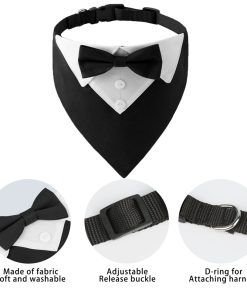 Benepaw Party Wedding Dog Collar Bow Tie Adjustable Tuxedo Puppy Pet Engagement Bandana Neck Tie For Small Medium Large Dogs