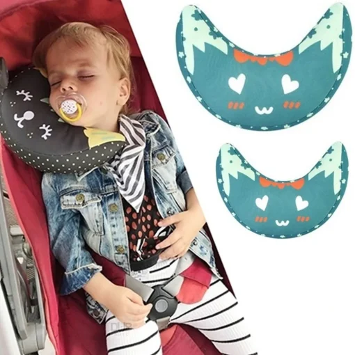 Baby Pillow For Car Moon Shape Infant Boys Girls Seat Belt Shoulder Support Cushion Sleeping Child Neck Head Protection Pillow