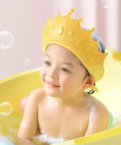 Baby Shower Cap Waterproof Shampoo Hat For Children Shower Toddler Protect Ears Eyes Girl Boy Adjustable Silicone Bathing Crown