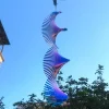 3D Rotating Wind Spinner Garden Decoration Outdoor Pendant For Home Balcony Stainless Steel Spiral Wind Chimes Hanging Decor