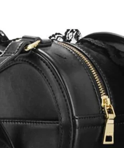 Black Backpack Lace Wing Shoulder Bag Leather Rucksack