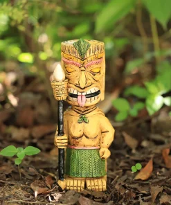 Mayan Totem Statue Torch Tribal Micro Landscape Resin Crafts Figurine Creative Ornament Garden Decoration Outdoors Room Decor